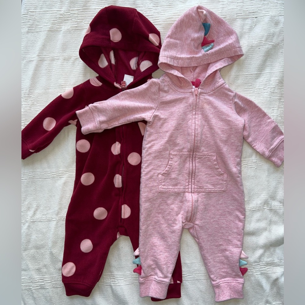 Carter's Pink and Red Cozy Footies